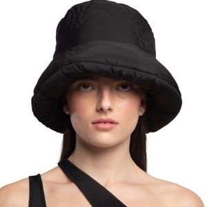 Urban Sophistication Puffy Dough Black Flowers Bucket Hat